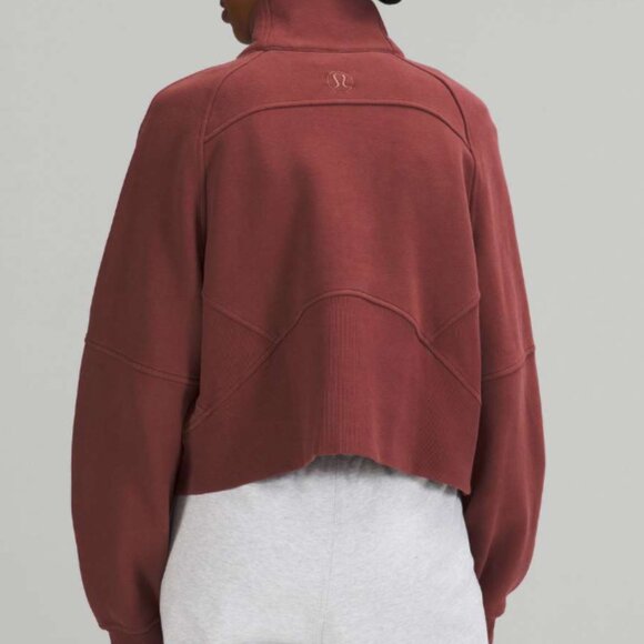 98. Lululemon Scuba Oversized Funnel Neck Half-Zip Smoky Red - Picture 2 of 5